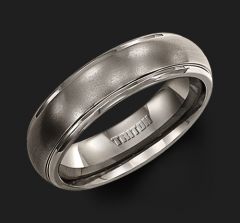 Domed 6mm Titanium Comfort Fit Band with Satin Finish Center 11-2005T