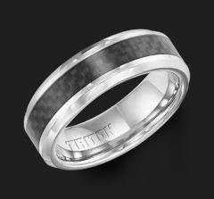 11-3357Q Cobalt Comfort Fit Wedding Ring with Black Carbon Fiber Inlay by Triton