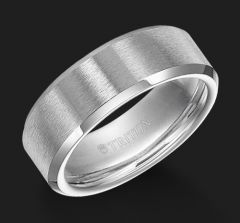 Cobalt Brush Finish Bevel Edge Comfort Fit Men's Wedding Band 11-3470Q