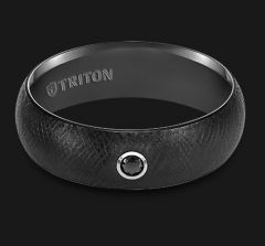 22-4837BC Black Tunsten Carbide with Black Diamond Wedding Band