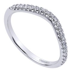 WB10789W44JJ 14K White Gold Contemporary Curved Wedding Band from Gabriel & Co.