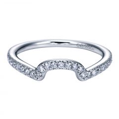 WB6950W44JJ 14K White Gold Contemporary Curved Wedding Band from Gabriel & Co