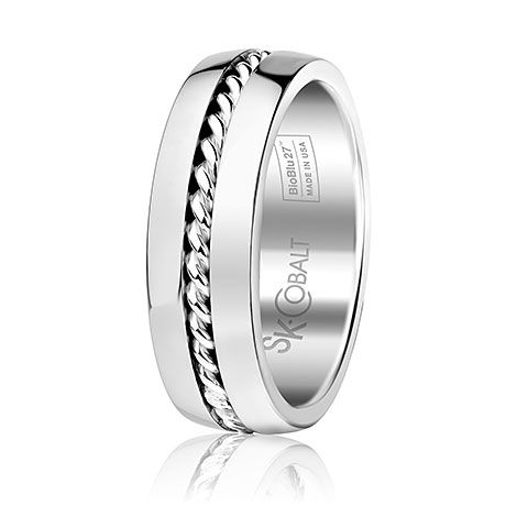 SK C1105CCS7 Mens 7MM Braid SK Cobalt Wedding Band