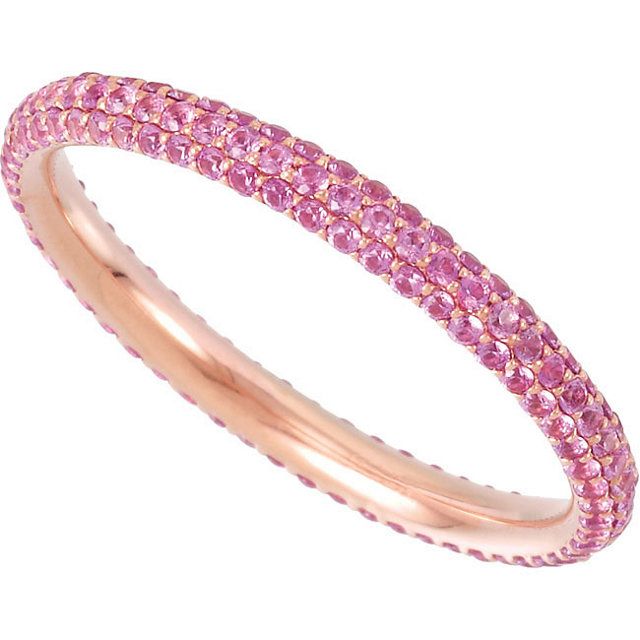 Gold Gems 14K Pink Gold and Sapphire Eternity Band
