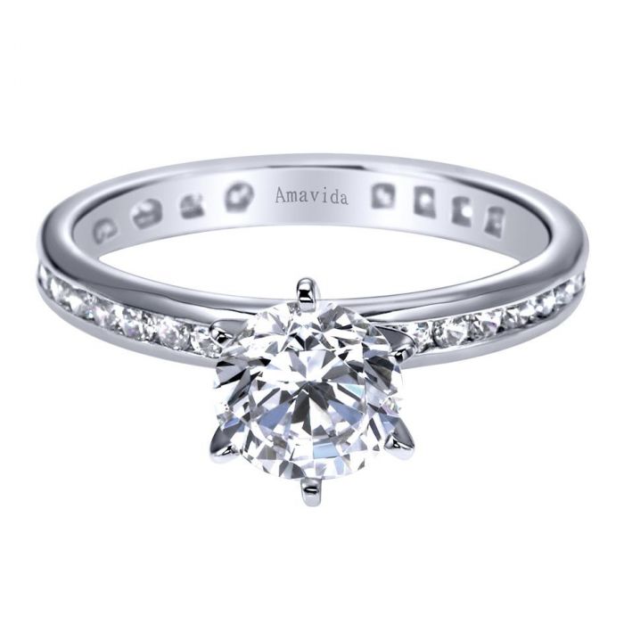 ER3944 6W83JJ From Gabriel Co Amavida Collection 18K White Gold Diamond Engagement Ring