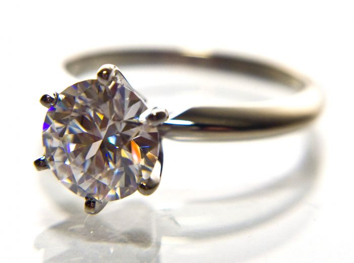 Tiffany Style Solitaire Engagement Ring Diamond Optional